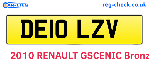 DE10LZV are the vehicle registration plates.