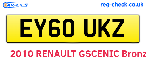 EY60UKZ are the vehicle registration plates.