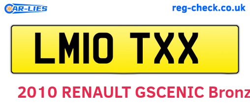 LM10TXX are the vehicle registration plates.