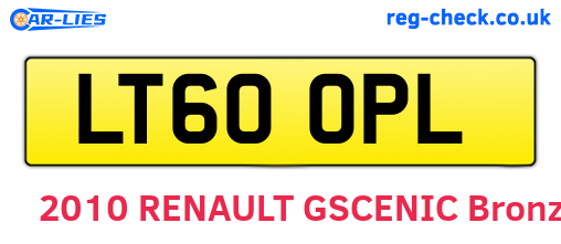 LT60OPL are the vehicle registration plates.