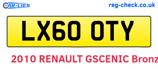 LX60OTY are the vehicle registration plates.