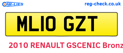 ML10GZT are the vehicle registration plates.