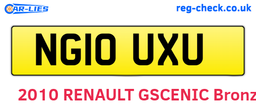 NG10UXU are the vehicle registration plates.