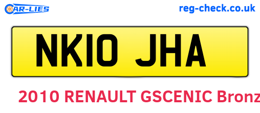NK10JHA are the vehicle registration plates.