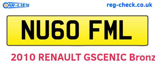 NU60FML are the vehicle registration plates.