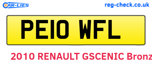PE10WFL are the vehicle registration plates.
