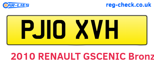 PJ10XVH are the vehicle registration plates.