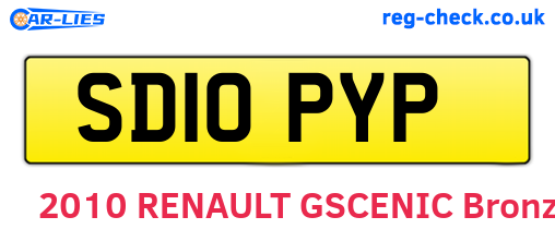 SD10PYP are the vehicle registration plates.