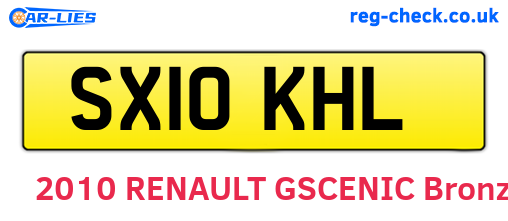 SX10KHL are the vehicle registration plates.