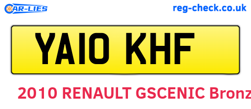 YA10KHF are the vehicle registration plates.