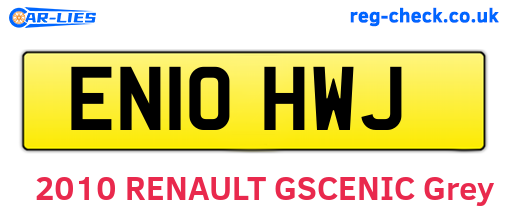 EN10HWJ are the vehicle registration plates.