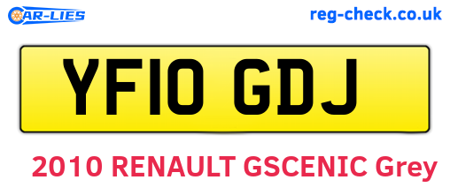 YF10GDJ are the vehicle registration plates.