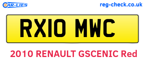 RX10MWC are the vehicle registration plates.