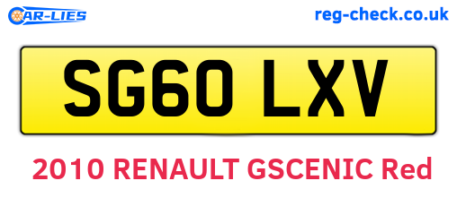 SG60LXV are the vehicle registration plates.