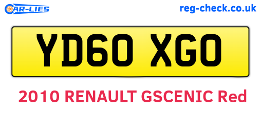 YD60XGO are the vehicle registration plates.
