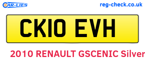 CK10EVH are the vehicle registration plates.