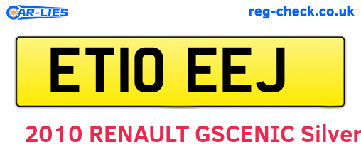 ET10EEJ are the vehicle registration plates.