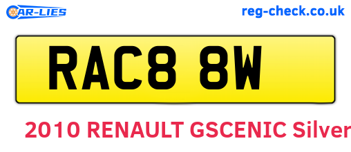 RAC88W are the vehicle registration plates.
