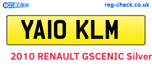 YA10KLM are the vehicle registration plates.