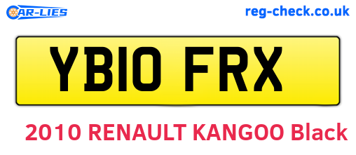 YB10FRX are the vehicle registration plates.