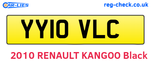 YY10VLC are the vehicle registration plates.