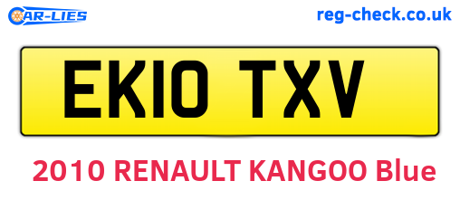 EK10TXV are the vehicle registration plates.