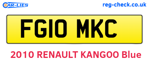 FG10MKC are the vehicle registration plates.