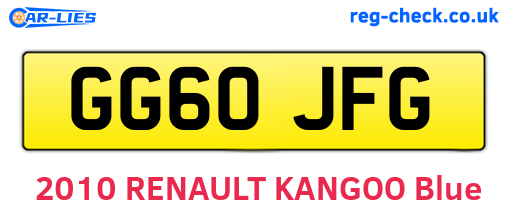 GG60JFG are the vehicle registration plates.