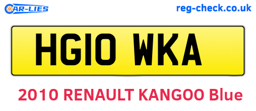 HG10WKA are the vehicle registration plates.