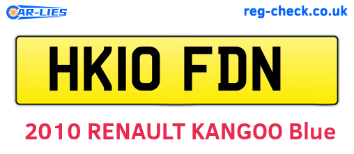 HK10FDN are the vehicle registration plates.