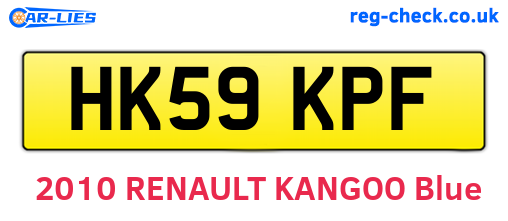 HK59KPF are the vehicle registration plates.