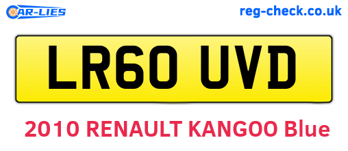 LR60UVD are the vehicle registration plates.