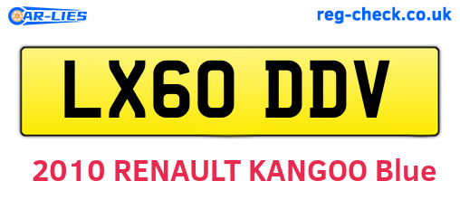 LX60DDV are the vehicle registration plates.