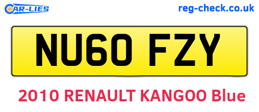 NU60FZY are the vehicle registration plates.