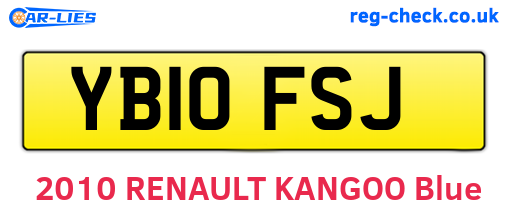 YB10FSJ are the vehicle registration plates.