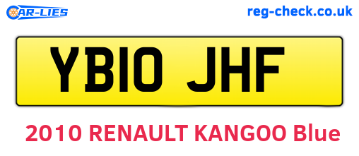 YB10JHF are the vehicle registration plates.