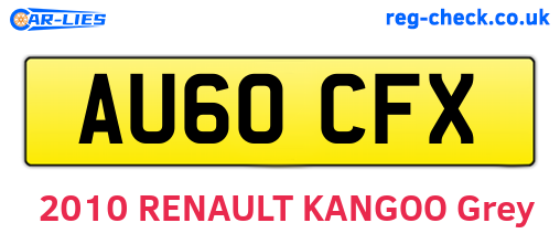 AU60CFX are the vehicle registration plates.