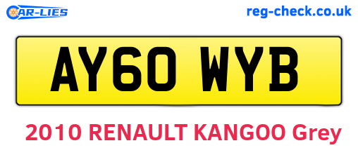 AY60WYB are the vehicle registration plates.