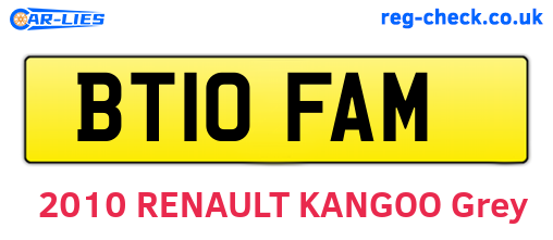 BT10FAM are the vehicle registration plates.