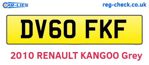 DV60FKF are the vehicle registration plates.