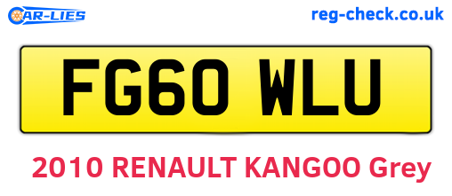FG60WLU are the vehicle registration plates.