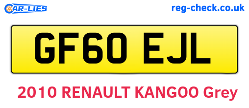 GF60EJL are the vehicle registration plates.
