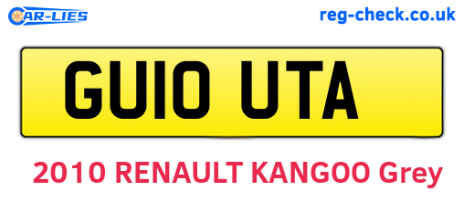 GU10UTA are the vehicle registration plates.