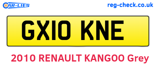 GX10KNE are the vehicle registration plates.