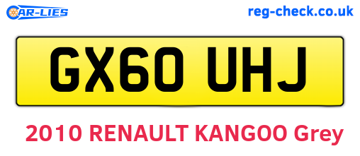 GX60UHJ are the vehicle registration plates.