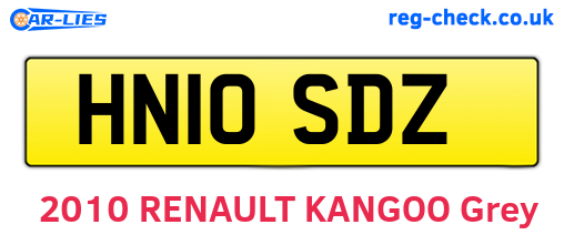 HN10SDZ are the vehicle registration plates.