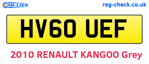HV60UEF are the vehicle registration plates.