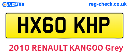 HX60KHP are the vehicle registration plates.