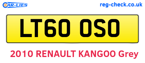 LT60OSO are the vehicle registration plates.