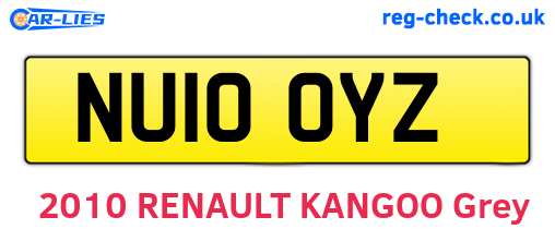 NU10OYZ are the vehicle registration plates.
